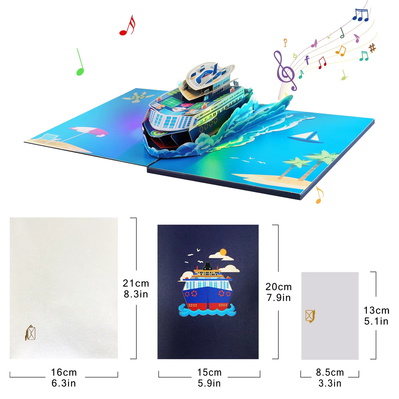 Birthday Card with Music & Light, Musical Birthday Pop up Card, 3D Music Birthday Card
