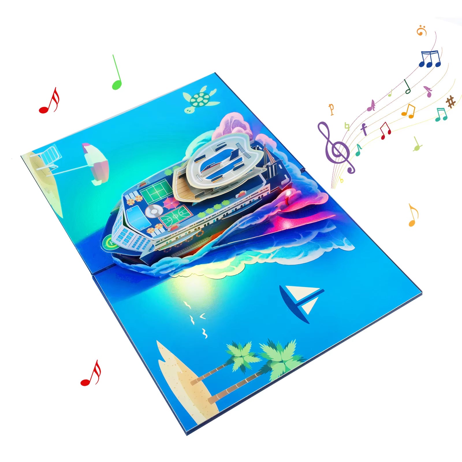 Birthday Card with Music & Light, Musical Birthday Pop up Card, 3D Music Birthday Card