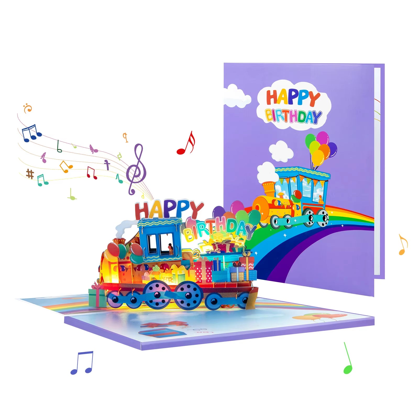 Birthday Card with Music & Light, Musical Birthday Pop up Card, 3D Music Birthday Card