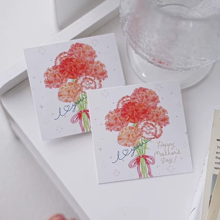 2.36" X 2.36" Cute Little Mother'S Day Mum Card Mini Note Cards Blank Note Cards Set of 25