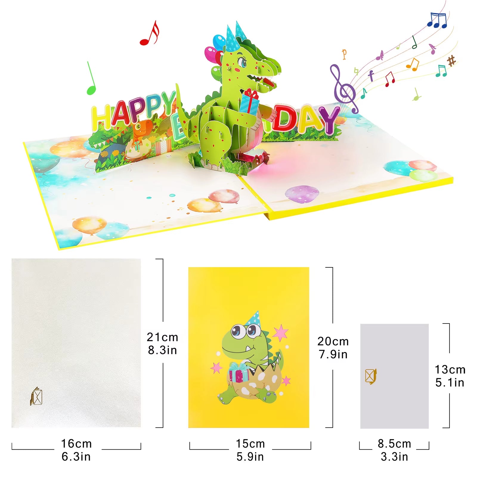 Birthday Card with Music & Light, Musical Birthday Pop up Card, 3D Music Birthday Card