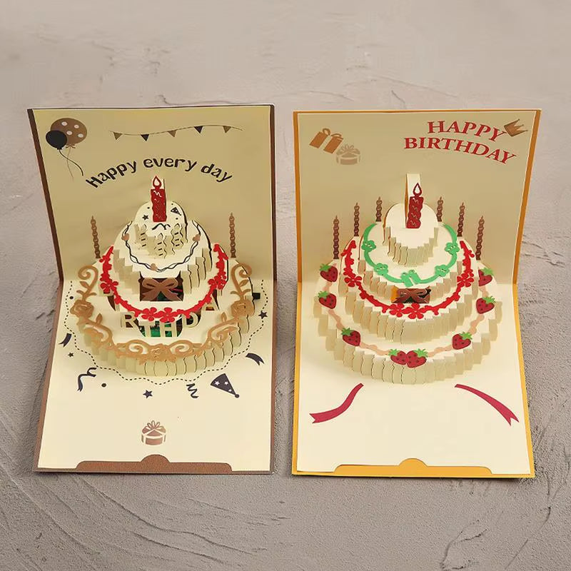 Unique 3D Happy Birthday Card Music Light Greeting Card with Popup Birthday Cake Colourful Happy Birthday Cards Birthday